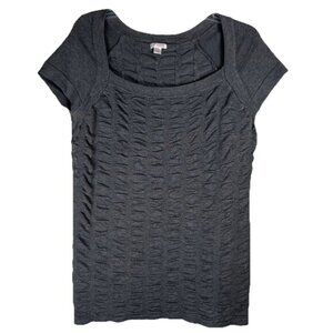 Xhilaration Sz XXL Ruched Short Sleeve Tunic Top Grey Gray Stretch
